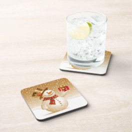 Christmas Snowman Gold Coasters (set of 4)