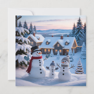 Christmas Snowman Greeting Card