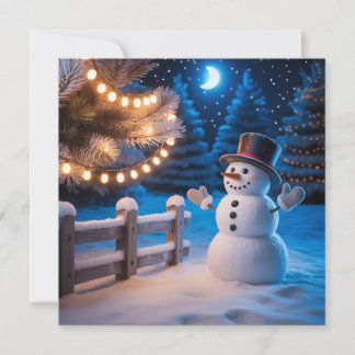 Christmas Snowman Greeting Card