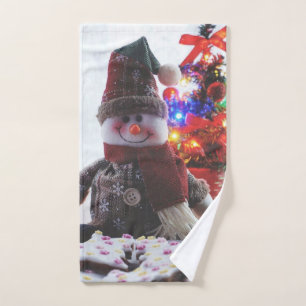 CHRISTMAS SNOWMAN HAND TOWEL