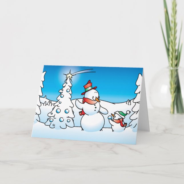 christmas snowman holiday card (Front)