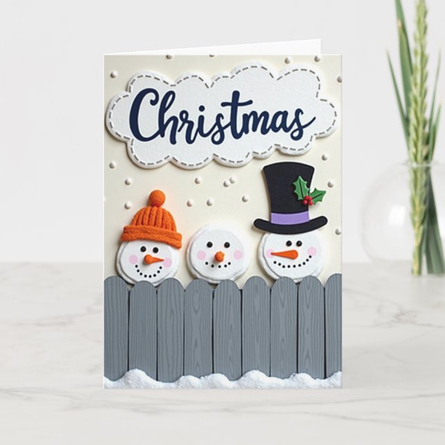 Christmas Snowman Holiday Card (Front)