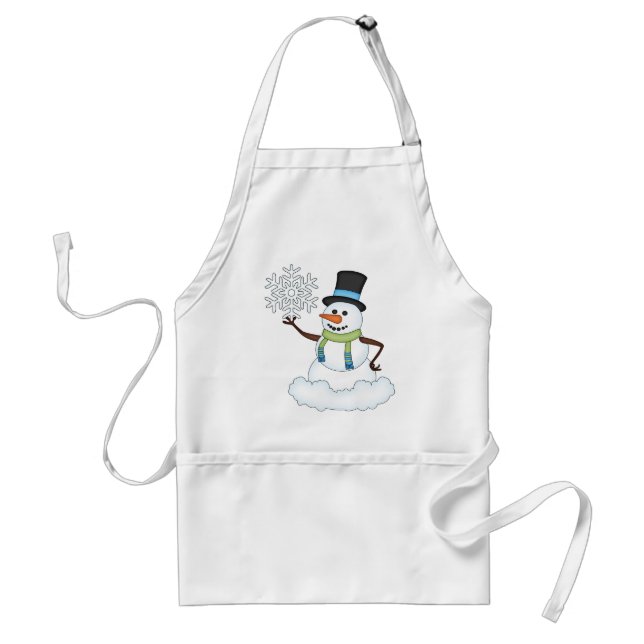 Christmas Snowman Holiday cartoon apron (Front)