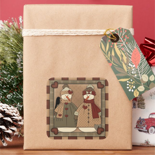 Christmas Snowman Holiday cartoon sticker (Holiday)