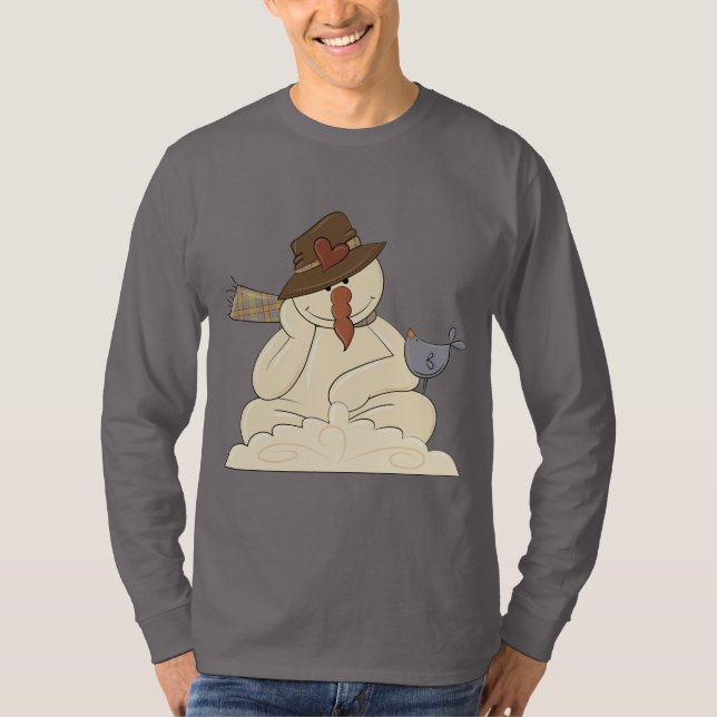 Christmas snowman Holiday cartoon t-shirt (Front)