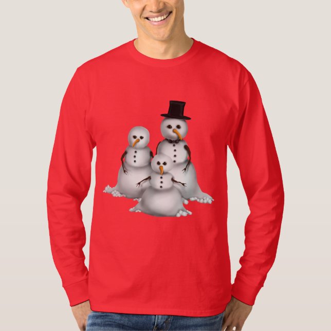 Christmas snowman Holiday mens t-shirt (Front)