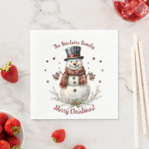 Christmas Snowman Holiday Party Napkins
