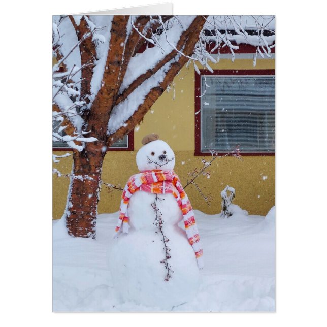 Christmas Snowman Holiday Season Greeting Card (Front)