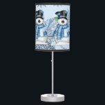 Christmas Snowman Holiday table lamp<br><div class="desc">design by Cheryl Seslar at www.digiwebstudio.com back by Yanna</div>
