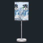 Christmas Snowman Holiday table lamp<br><div class="desc">design by Cheryl Seslar at www.digiwebstudio.com back by Yanna</div>