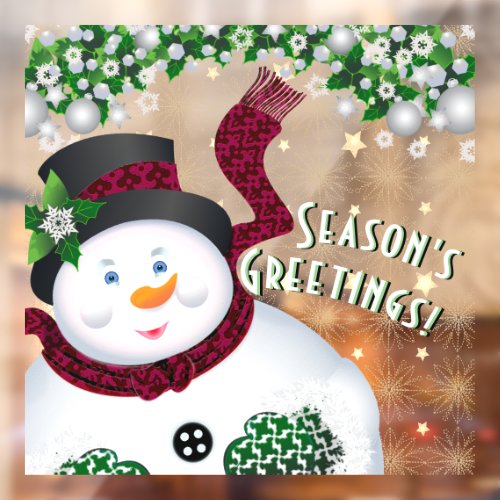 Christmas Snowman Holiday Window Cling