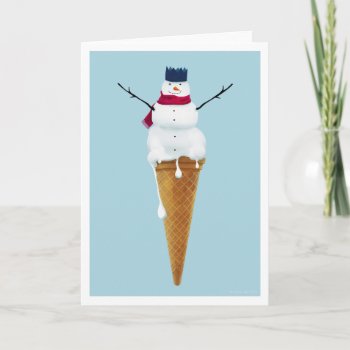 Christmas Snowman Ice Cream Card by simonsayssaysimon at Zazzle