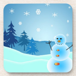 Christmas snowman illustration coaster