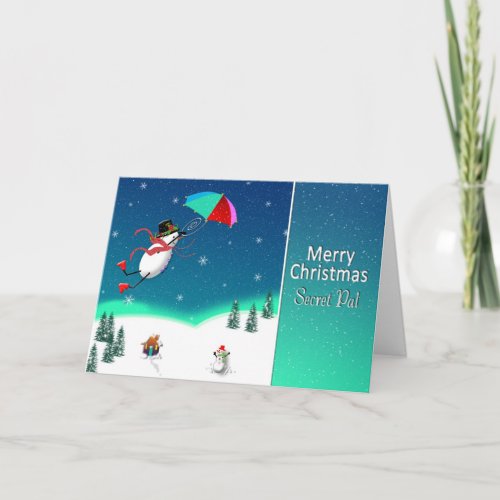 Christmas _ Snowman in Flight _ SECRET PAL Holiday Card