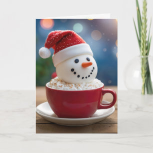 Christmas Snowman In Hot Cocoa Card