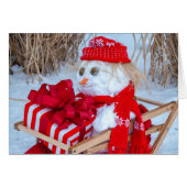 Christmas snowman in sled (Front Horizontal)