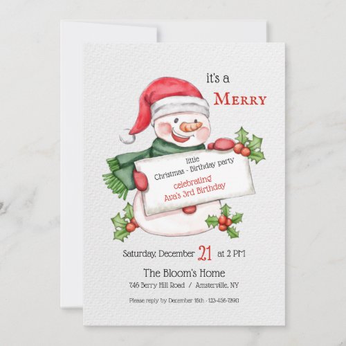 Christmas Snowman Invitation