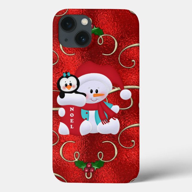 Christmas Snowman iPhone tough Xtreme case (Back)