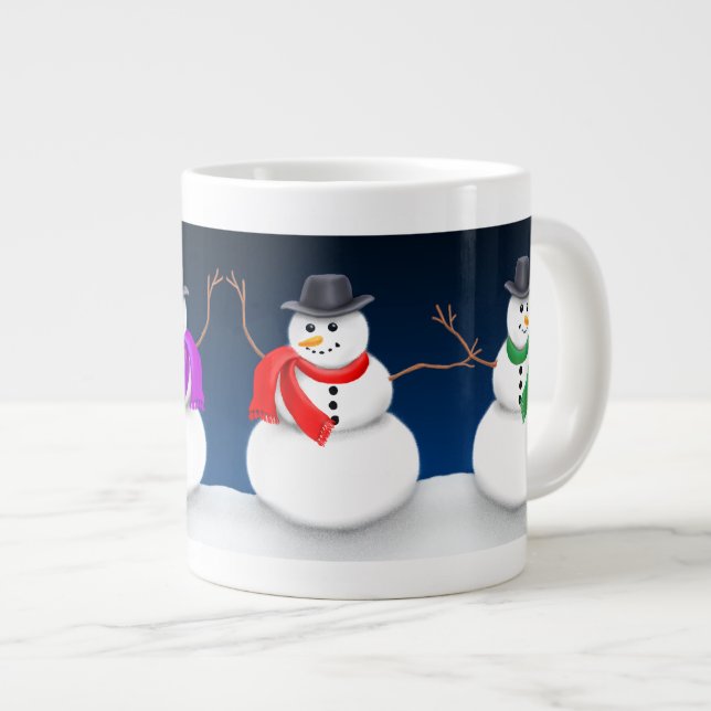 Christmas Snowman Jumbo Mug (Front Right)