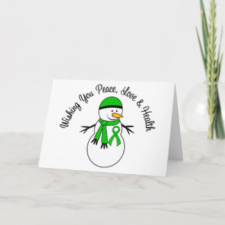 Christmas Snowman Kidney Cancer Ribbon Holiday Card