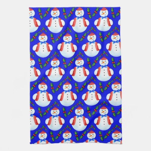 christmas snowman kitchen towel