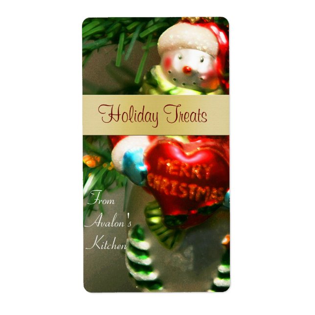 Christmas Snowman Kitchen Treat Baking Label (Front)