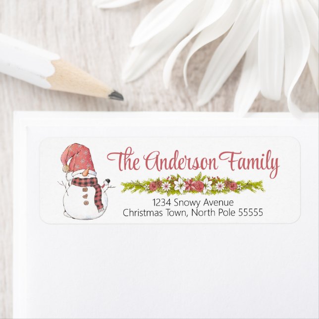 Christmas Snowman Label (Insitu)