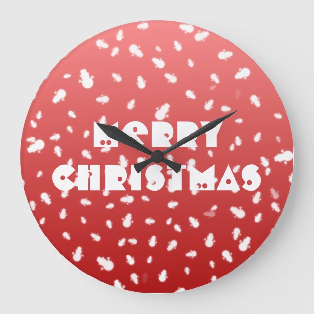Christmas Snowman Large Clock (Front)