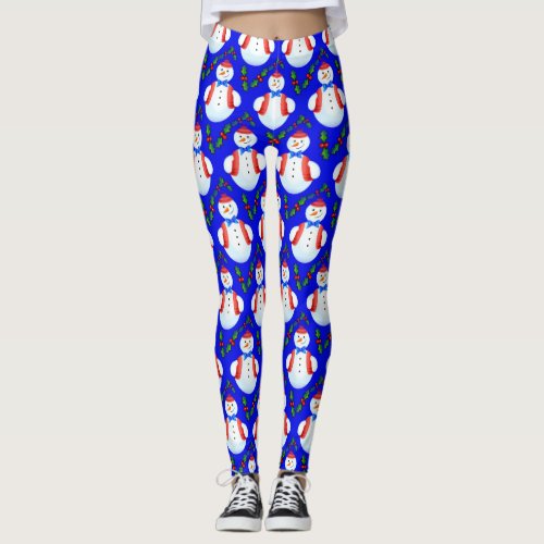 christmas snowman leggings