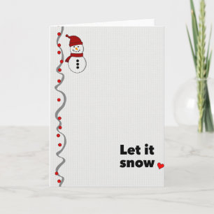Christmas Snowman Let It Snow Card