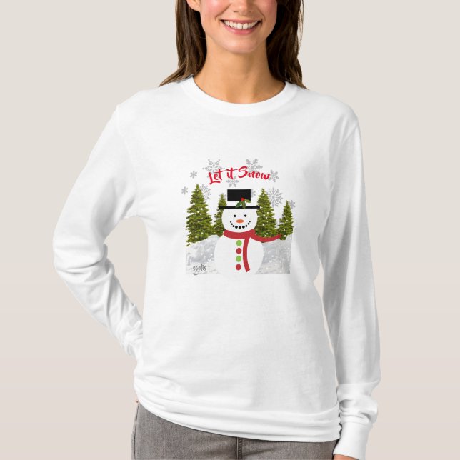 Christmas Snowman / Let it Snow T-Shirt (Front)