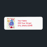 Christmas Snowman Merry Christmas Custom Label<br><div class="desc">Send seasons greetings with all your mail with this cute snowman Christmas return address label with the customizable words "Merry Christmas!" and your address or other information. Coordinate with matching Christmas cards or invitations. The snowman is wearing a turquoise and blue toboggan and scarf and a lavender purple sweater and...</div>