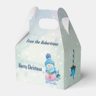 Christmas Snowman, Merry Christmas from (name) Favor Box