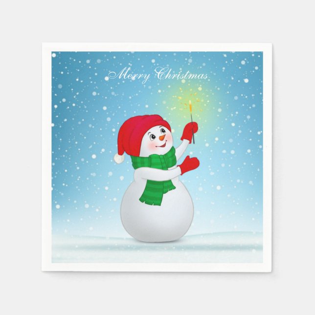 Christmas Snowman Napkins (Front)