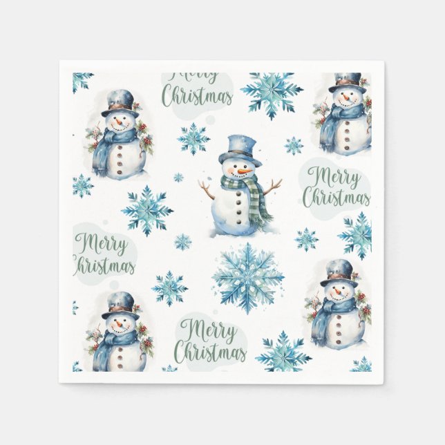 Christmas Snowman Napkins (Front)