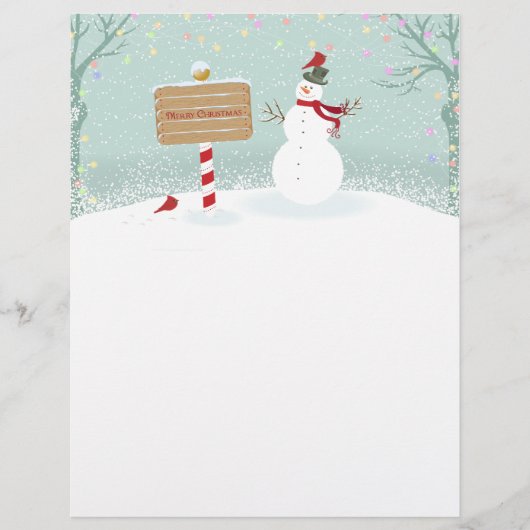 Christmas Snowman North Pole Letterhead (Front)