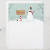 Christmas Snowman North Pole Letterhead (Front/Back)
