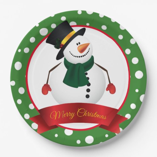 Christmas Snowman Paper Plates