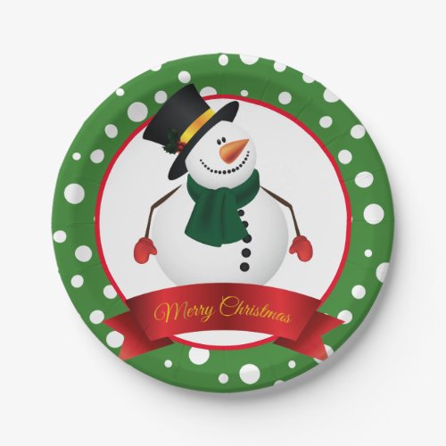 Christmas Snowman Paper Plates