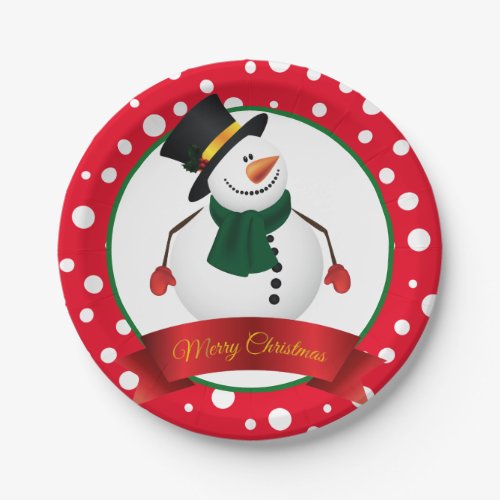 Christmas Snowman Paper Plates