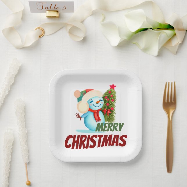 Christmas snowman paper plates (Wedding)
