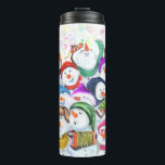 Christmas Snowman Party Funny Thermal Tumbler<br><div class="desc">Thermal Tumblers with Happy Snowmans Merry Christmas Party Funny Drawing Cartoon Snowman - Choose / Add Your Unique Text / Font / Color - Make Your Special Gift - Resize and move or remove and add elements / image with customization tool ! - Drawing and Design by MIGNED. You can...</div>