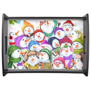 Christmas Snowman Party Serving Tray