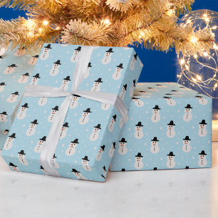 Christmas Snowman pattern in light blue Wrapping Paper