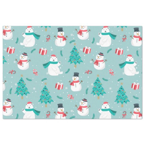 Christmas Snowman Patterns Design 2 Tissue Paper
