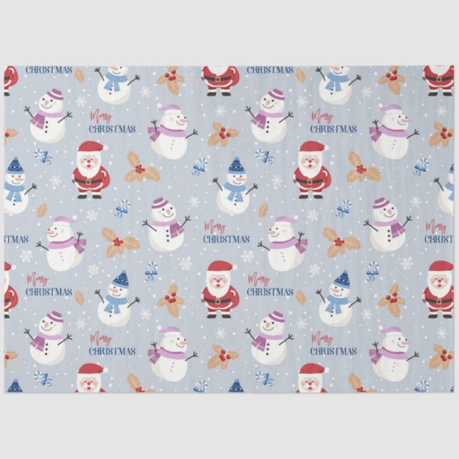 Christmas Snowman Patterns Design 5 Tissue Paper (Front)