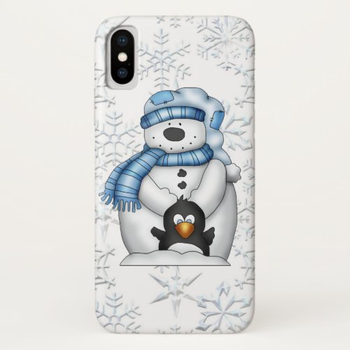 Christmas snowman penguin snowflake ten case