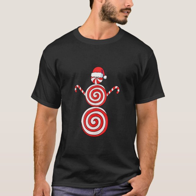 Christmas Snowman Peppermint Candy Tank Top (Front)