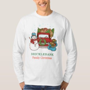 Christmas Snowman Personalized Family Matching T-Shirt