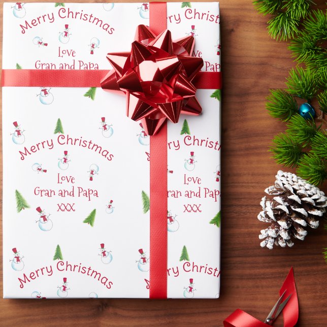  Christmas Snowman Personalized Wrapping Paper (Creator Uploaded)
